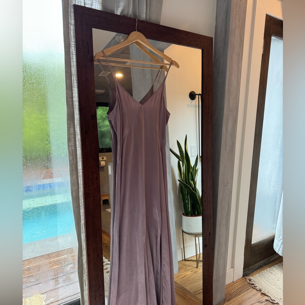 Satin like lavender slip dress